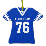 Football Jersey Blue and White Christmas Ornaments