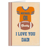 Football Jersey Card, Father's Day Birthday