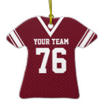 Football Jersey Maroon and White with Photo Ornaments