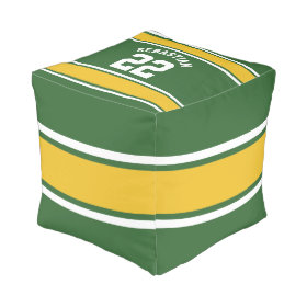Football Jersey Novelty Personalized Name Cube Pouf