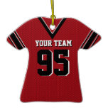 Football Jersey Red and Black Ornaments
