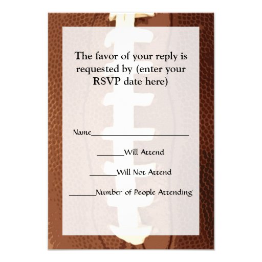 Football Laces Graphic Custom Invitations