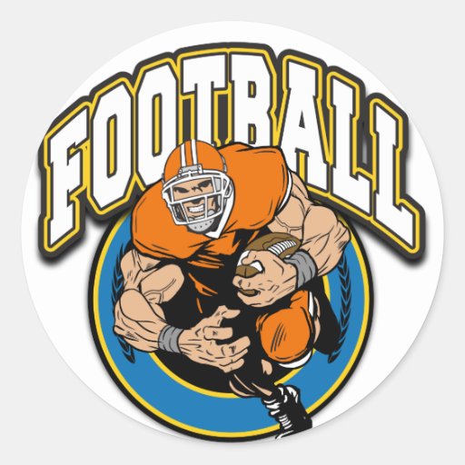 Football Logo Classic Round Sticker | Zazzle