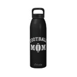 Football mom black and white custom water bottle