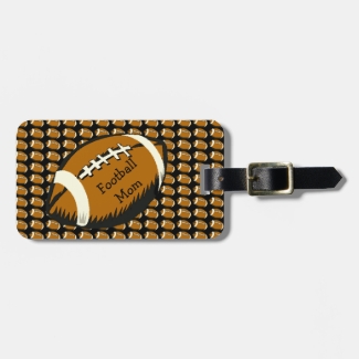 Football Mom Brown and Black Sports Luggage Tag