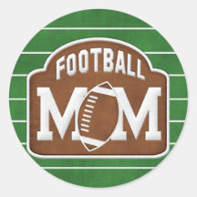 Football Mom Round Stickers