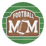 Football Mom Round Stickers