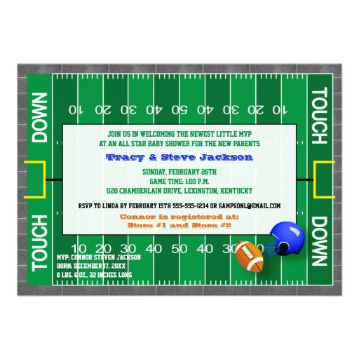 Football MVP & Stork Baby Shower Invitation