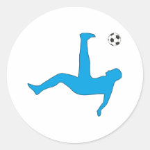 Football of soccer drop backdowns bicycle kick stickers