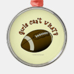 Football - Orange Text Christmas Ornaments