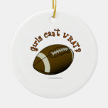 Football - Orange Text Christmas Tree Ornaments