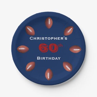 Football Paper Plates, 60th Birthday Party