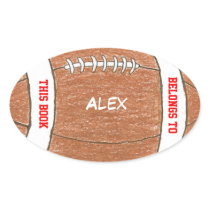 Football personalized bookplates for kids sticker