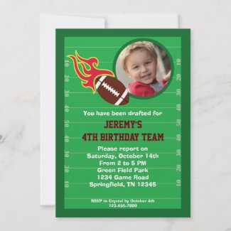 Football Photo Birthday Party Invitation invitation