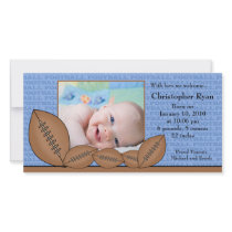 Football PHOTO  Boy Birth Announcement Photo Cards