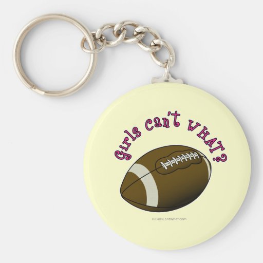 Football - Pink Text Keychains