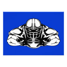 football_player100 FOOTBALL PLAYER TOUGH SPORTS SU Custom Invitations