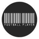 Football Player Bar Code stickers by NotWorking Football Player Bar Code stickers