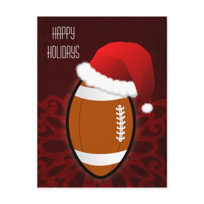 football player Christmas Cards Post Card Zazzle_postcard football player Christmas Cards Post Card Zazzle_postcard