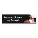 Football Player on Board Boxer bumper sticker bumper stickers
