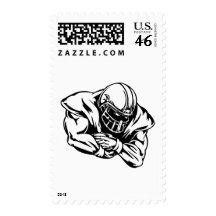 Football Player Postage Stamp