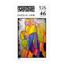 Football Players Postage Stamp by artbymentis Football Players Postage Stamp