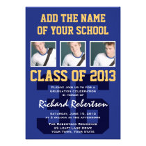 Football Player's Sports Graduation Uniform Number invitations