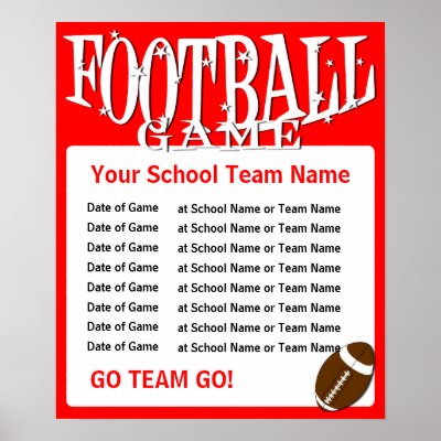 Change Background Color on Football Poster   Even Change Background Color  From Zazzle Com