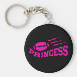 Football princess - pink print, girls or womens key chains
