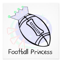 Football Princess T-shirts and Gifts Custom Announcements