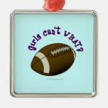 Football - Purple Text Christmas Ornament