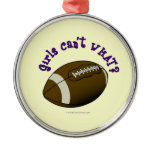 Football - Purple Text Christmas Ornaments