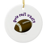 Football - Purple Text Christmas Tree Ornament