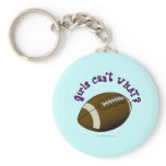 Football - Purple Text Keychains