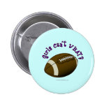 Football - Purple Text Pinback Buttons