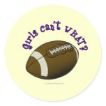 Football - Purple Text Round Stickers
