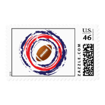 Football Red Blue And White Stamp