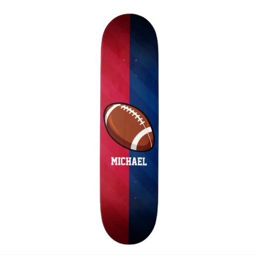 Football; Red, White, and Blue Skateboard Deck Zazzle