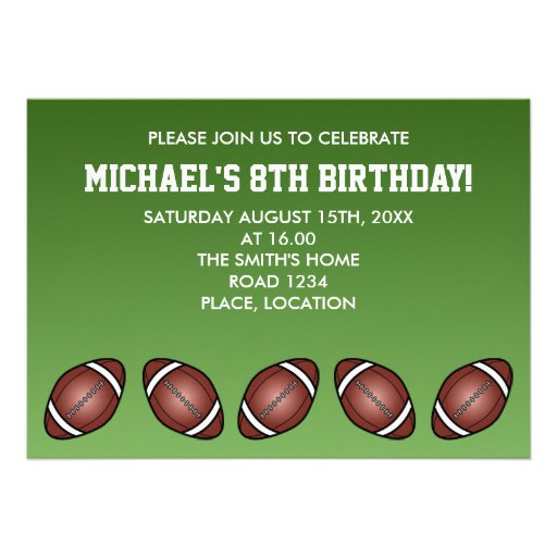 Football Rugby Birthday Invites