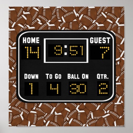 Football Scoreboard Print | Zazzle
