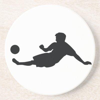 Football Soccer Black Silhouette Coasters