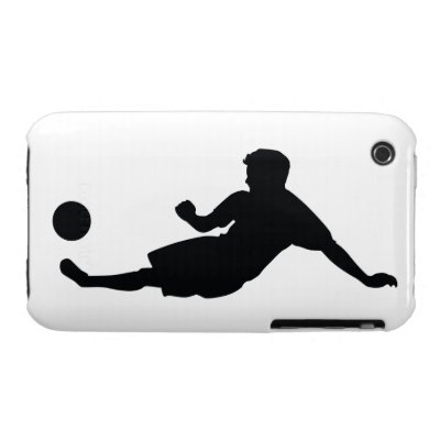 Football Soccer Black Silhouette iPhone 3 Covers