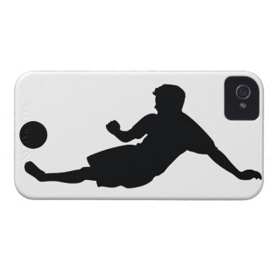 Football Soccer Black Silhouette iPhone 4 Cases