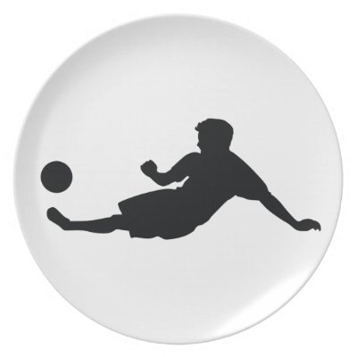 Football Soccer Black Silhouette Party Plates