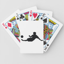Football Soccer Black Silhouette Poker Deck