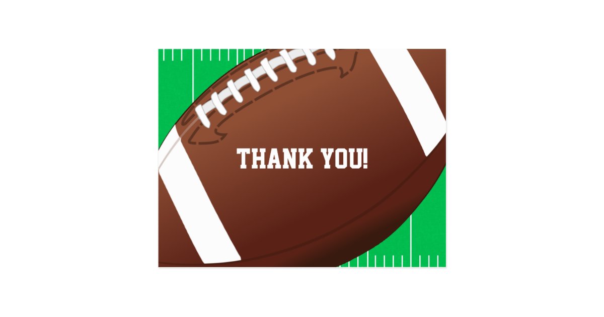 Football Sports Birthday Thank You Postcard | Zazzle