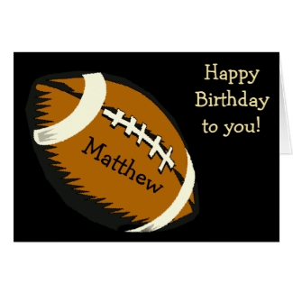 Football Sports Black and Brown Birthday