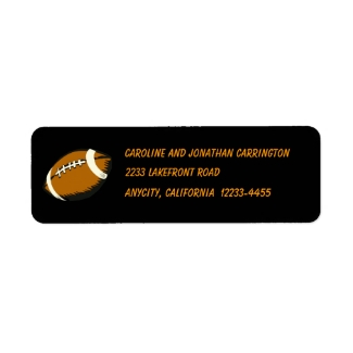 Football Sports Black and Brown Return Address