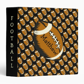 Football Sports Brown and Black Binder