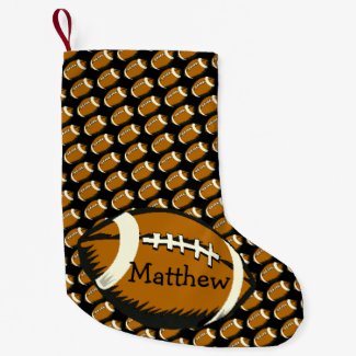 Football Sports Brown Small Christmas Stocking